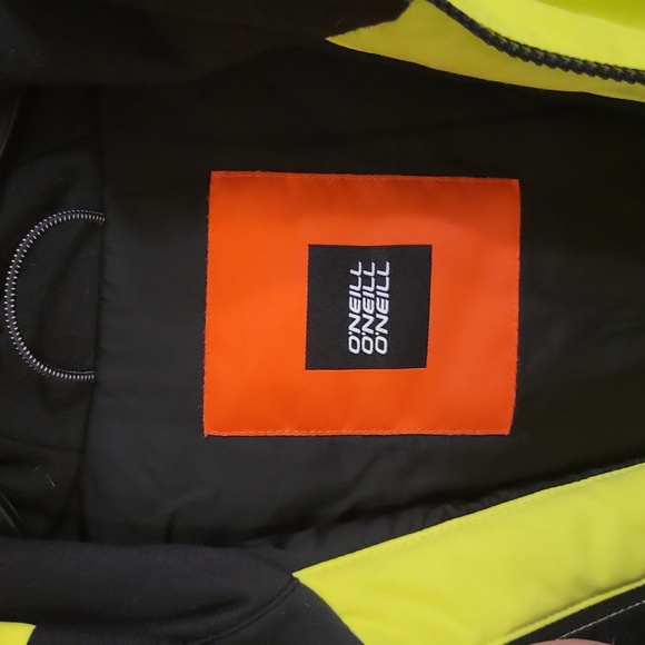 Boys Large 12 Oneill Snow Jacket Lime and Olive - Picture 7 of 9